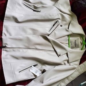 White faux leather jacket